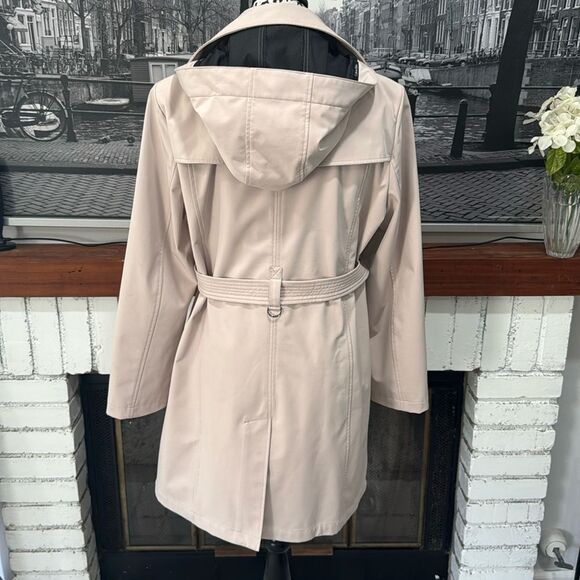 Calvin Klein hooded double-breasted water-resistant trench coat Large Cream - Picture 5 of 12